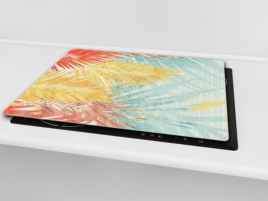 Tempered GLASS Cutting Board – Worktop saver and Pastry Board –- Glass Kitchen Board; MEASURES: SINGLE: 60 x 52 cm (23,62” x 20,47”); DOUBLE: 30 x 52 cm (11,81” x 20,47”); D34 Nature Series: Botanical wall art.