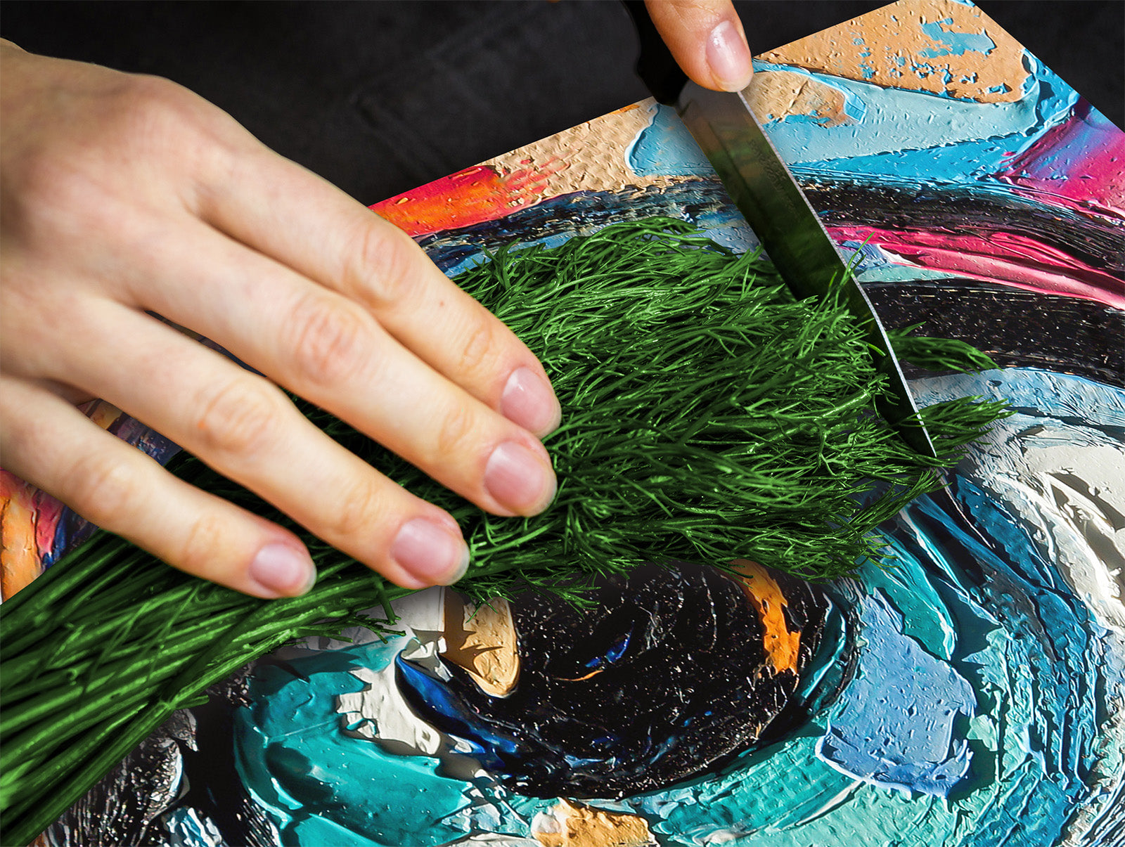 Tabla de cortar - Cubierta de la placa de inducción D04 Serie Bebidas: Cerezas 7