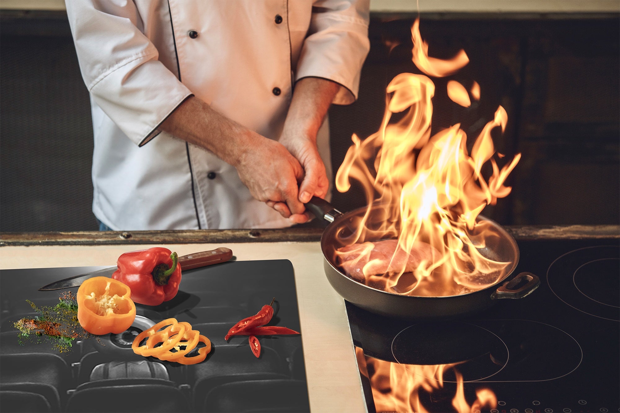 Tabla de cortar - Cubierta de la placa de inducción D04 Serie Bebidas: Cerezas 7