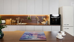 Tempered Glass Multi-Function Board: Cooktop Cover, Pastry and Hot Pot Stand and Worktop Saver – MEASURES: SINGLE: 60 x 52 cm; DOUBLE: 2 x 30 x 52 cm; D43 Abstract Concepts Series 2 : Hands of Creation