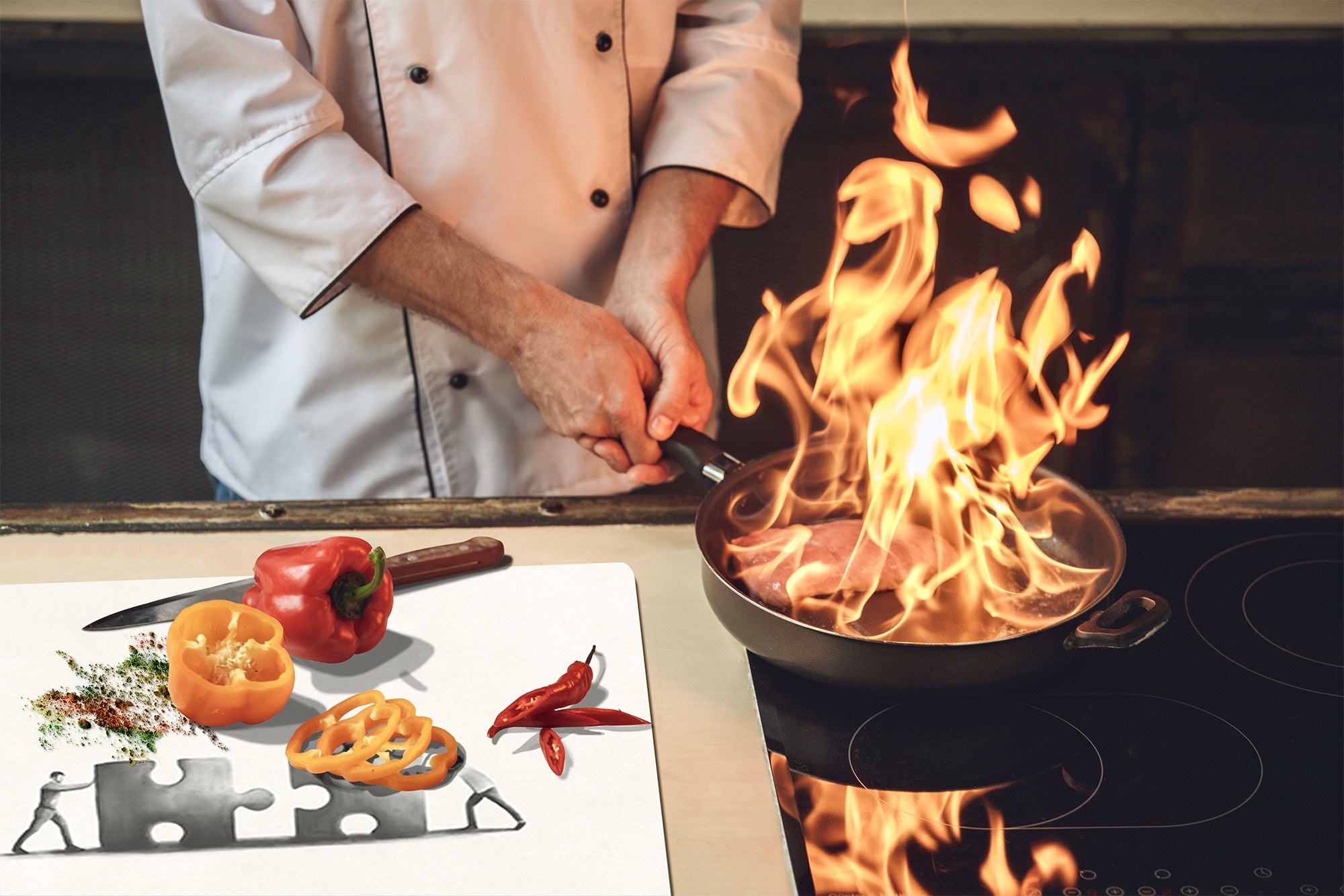 Tabla de cortar - Cubierta de la placa de inducción D04 Serie Bebidas: Cerezas 7