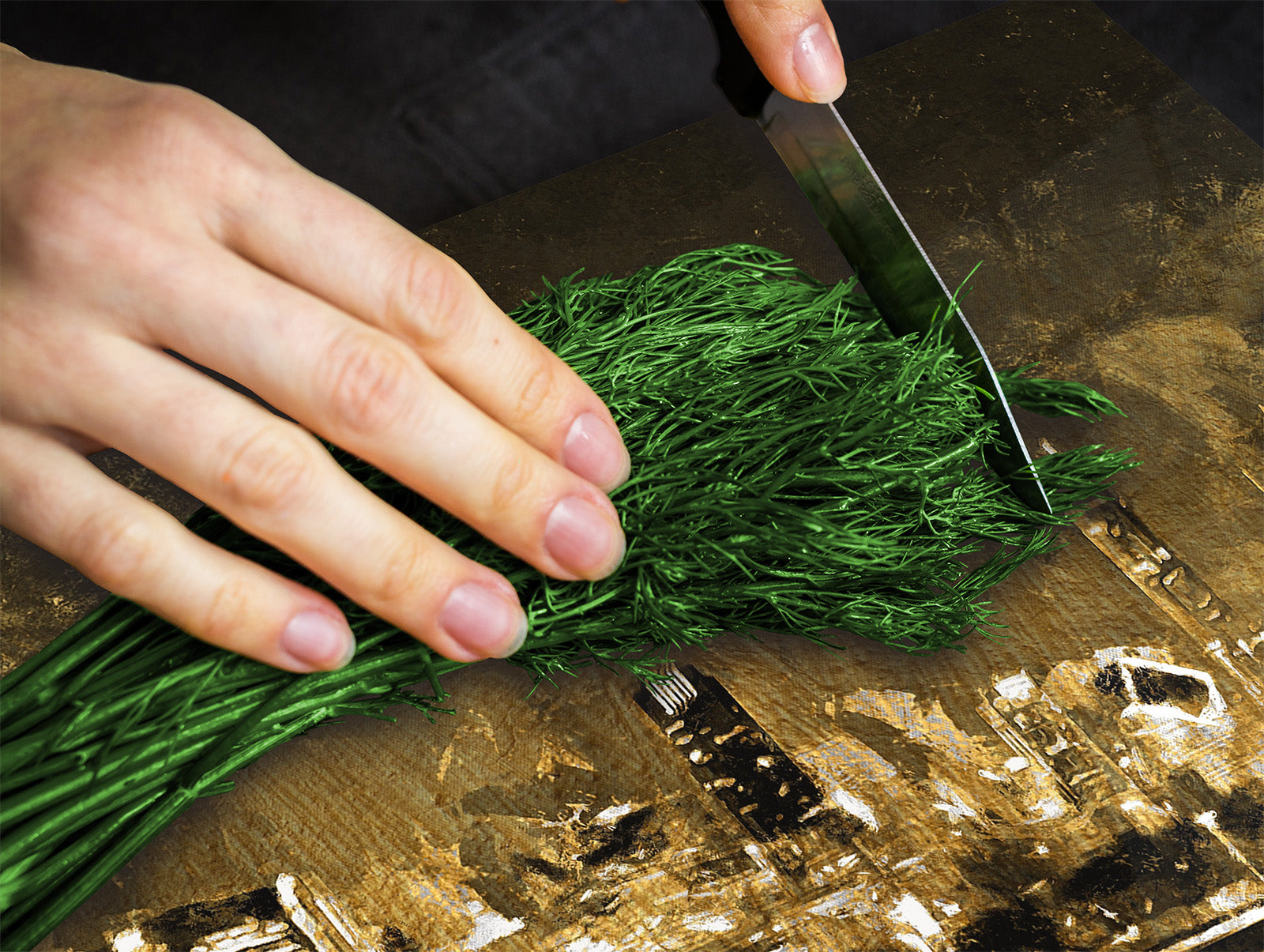 Tempered Glass Multi-Function Board: Cooktop Cover, Pastry and Hot Pot Stand and Worktop Saver – MEASURES: SINGLE: 60 x 52 cm; DOUBLE: 2 x 30 x 52 cm; D43 Abstract Concepts Series 2 : Golden City Landscape