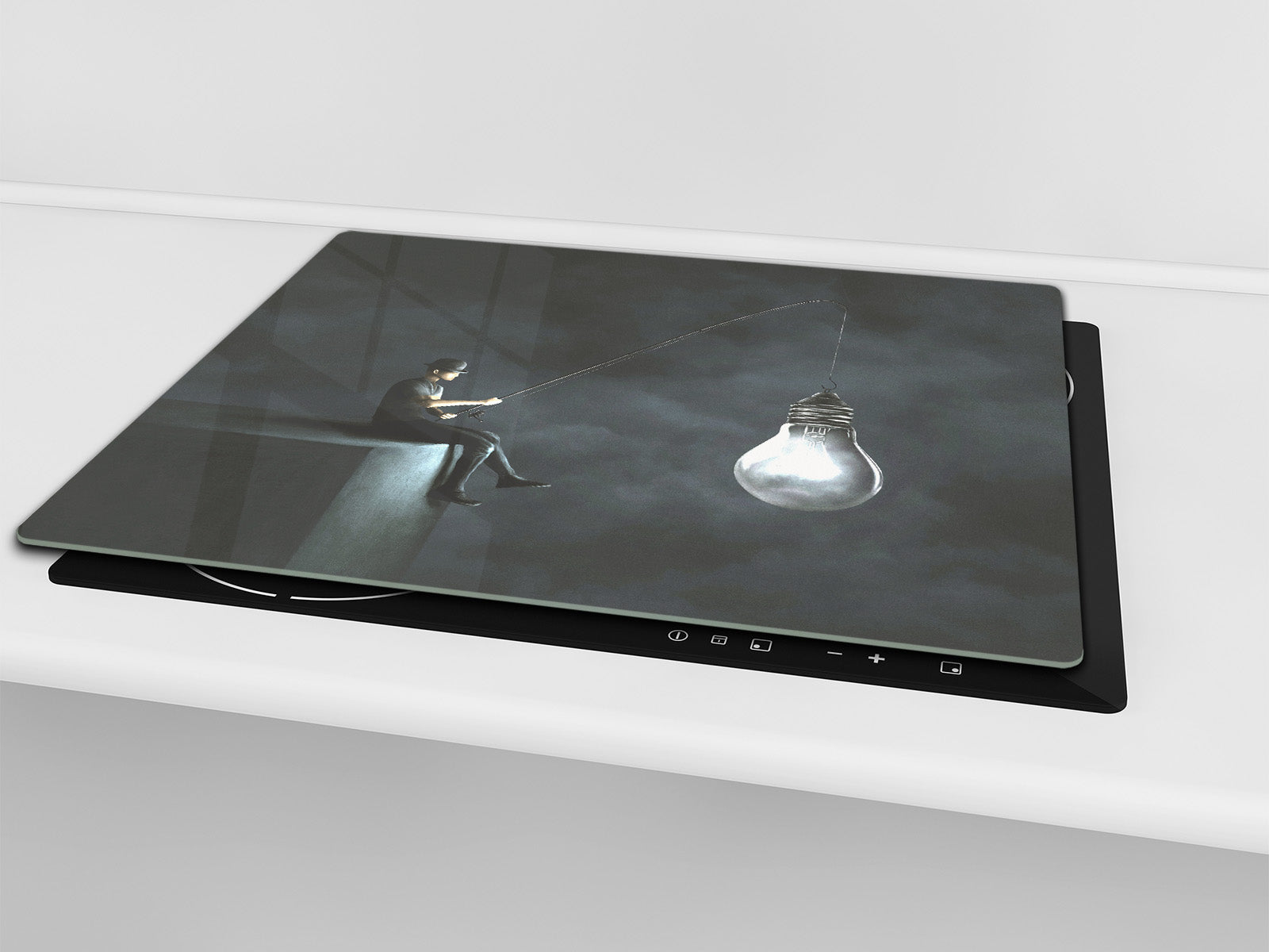 Tempered Glass Multi-Function Board: Cooktop Cover, Pastry and Hot Pot Stand and Worktop Saver – MEASURES: SINGLE: 60 x 52 cm; DOUBLE: 2 x 30 x 52 cm; D43 Abstract Concepts Series 2 : Fishing new ideas