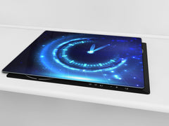 Chopping Board - Induction Cooktop Cover - Glass Cutting Board – Impact & Shatter Resistant – MEASURES: SINGLE: 60 x 52 cm; DOUBLE: 2 x 30 x 52 cm; D42 Modern Art Series : Sign of the Times