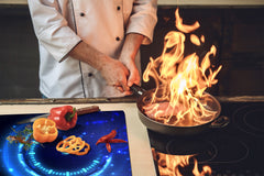 Chopping Board - Induction Cooktop Cover - Glass Cutting Board – Impact & Shatter Resistant – MEASURES: SINGLE: 60 x 52 cm; DOUBLE: 2 x 30 x 52 cm; D42 Modern Art Series : Sign of the Times