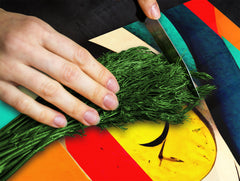 Premium Tempered Glass Cutting Board and Worktop Saver – Glass Pastry Board and Cooktop Cover – MEASURES: SINGLE: 60 x 52 cm; DOUBLE: 2 x 30 x 52 cm; D40 Colorful Illustrations Series : Theme of Time