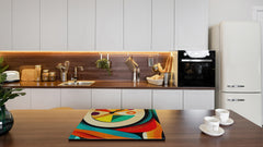 Tempered Glass Multi-Function Board: Cooktop Cover, Pastry and Hot Pot Stand and Worktop Saver – MEASURES: SINGLE: 60 x 52 cm; DOUBLE: 2 x 30 x 52 cm; D43 Abstract Concepts Series 2 : Flow of Time