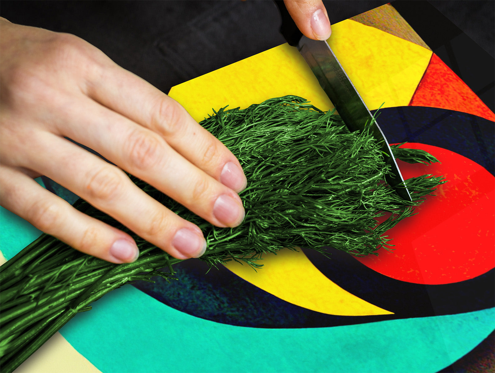 Tempered Glass Multi-Function Board: Cooktop Cover, Pastry and Hot Pot Stand and Worktop Saver – MEASURES: SINGLE: 60 x 52 cm; DOUBLE: 2 x 30 x 52 cm; D43 Abstract Concepts Series 2 : Dynamic Harmony