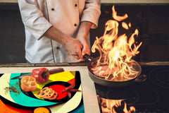 Tempered Glass Multi-Function Board: Cooktop Cover, Pastry and Hot Pot Stand and Worktop Saver – MEASURES: SINGLE: 60 x 52 cm; DOUBLE: 2 x 30 x 52 cm; D43 Abstract Concepts Series 2 : Dynamic Harmony