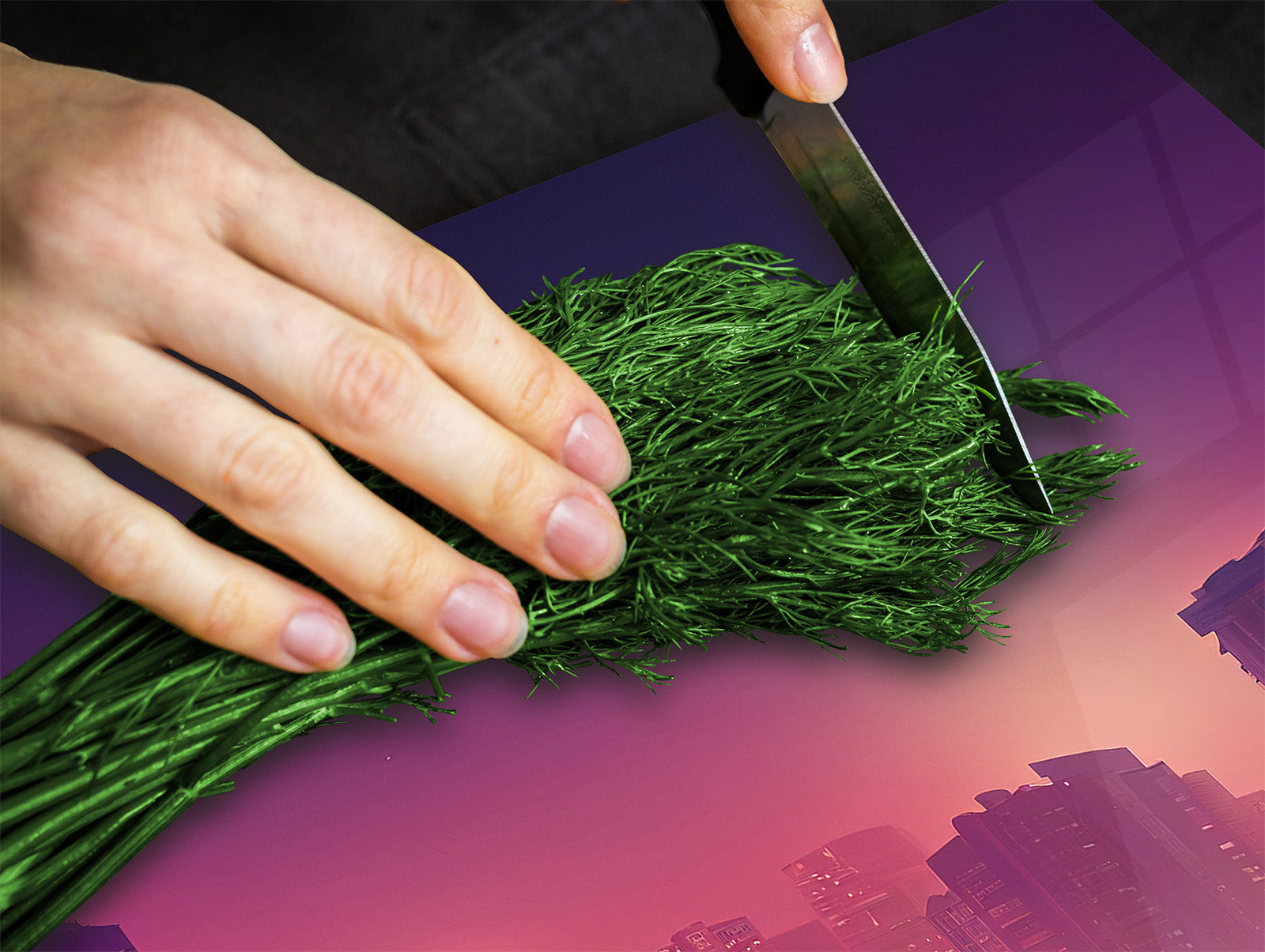 Chopping Board - Induction Cooktop Cover - Glass Cutting Board – Impact & Shatter Resistant – MEASURES: SINGLE: 60 x 52 cm; DOUBLE: 2 x 30 x 52 cm; D42 Modern Art Series : Urban Cherry Tree