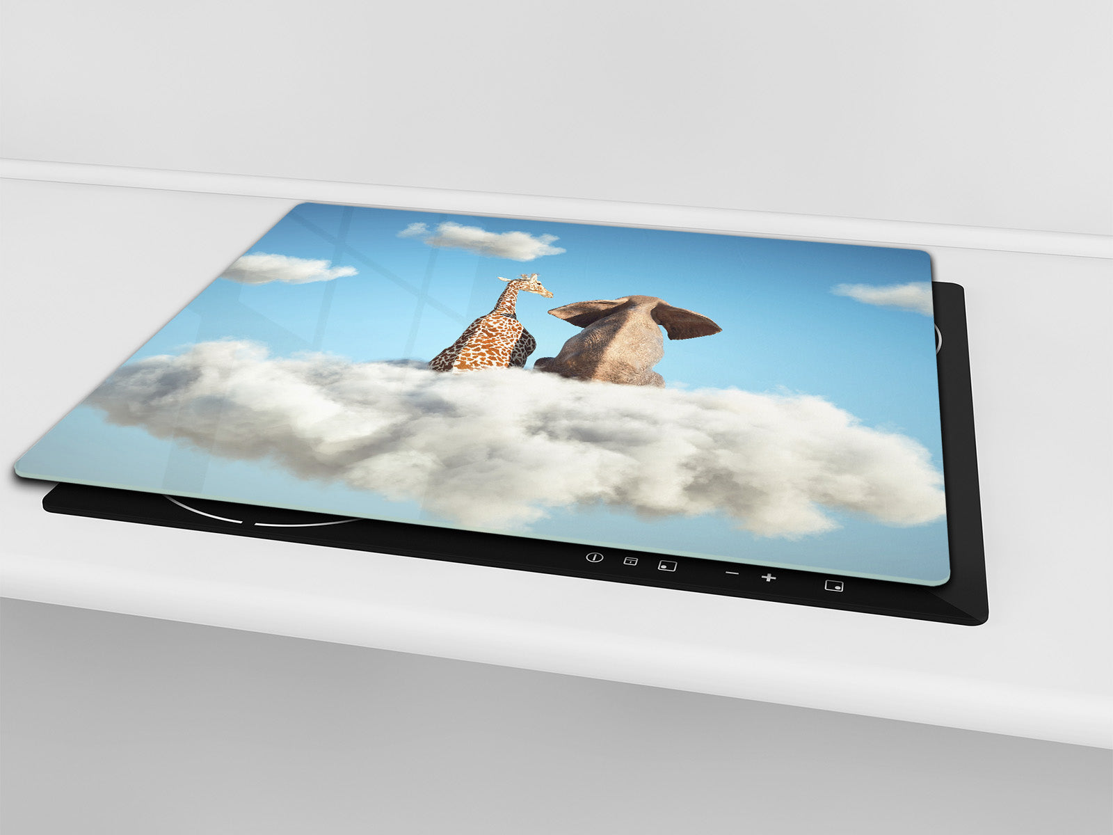 Versatile Tempered Glass Worktop Saver and Induction Cooktop Cover – Durable and Scratch-Resistant – MEASURES: SINGLE: 60 x 52 cm; DOUBLE: 2 x 30 x 52 cm; D41 Abstract Concepts Series 1 : Cloud of Friendship