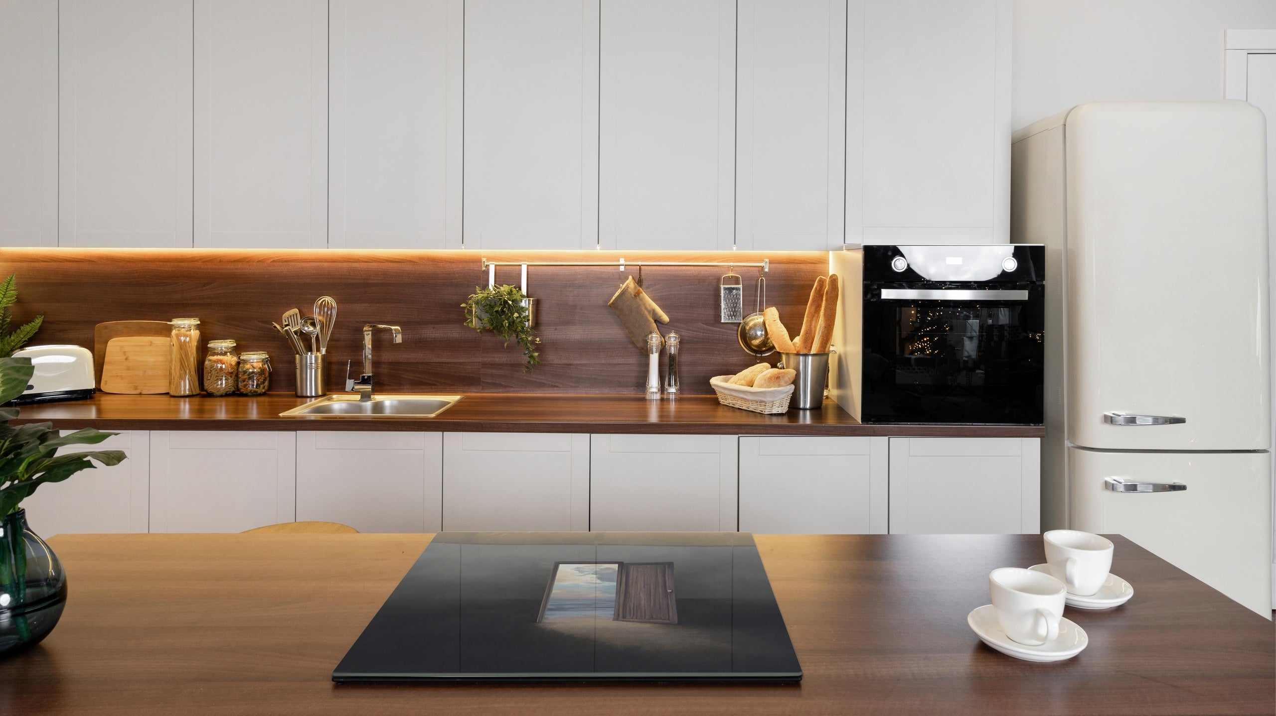 Tempered Glass Multi-Function Board: Cooktop Cover, Pastry and Hot Pot Stand and Worktop Saver – MEASURES: SINGLE: 60 x 52 cm; DOUBLE: 2 x 30 x 52 cm; D43 Abstract Concepts Series 2 : Entrance to the World of Dreams