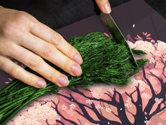 Chopping Board - Induction Cooktop Cover - Glass Cutting Board – Impact & Shatter Resistant – MEASURES: SINGLE: 60 x 52 cm; DOUBLE: 2 x 30 x 52 cm; D42 Modern Art Series : Japanese Sakura Tree