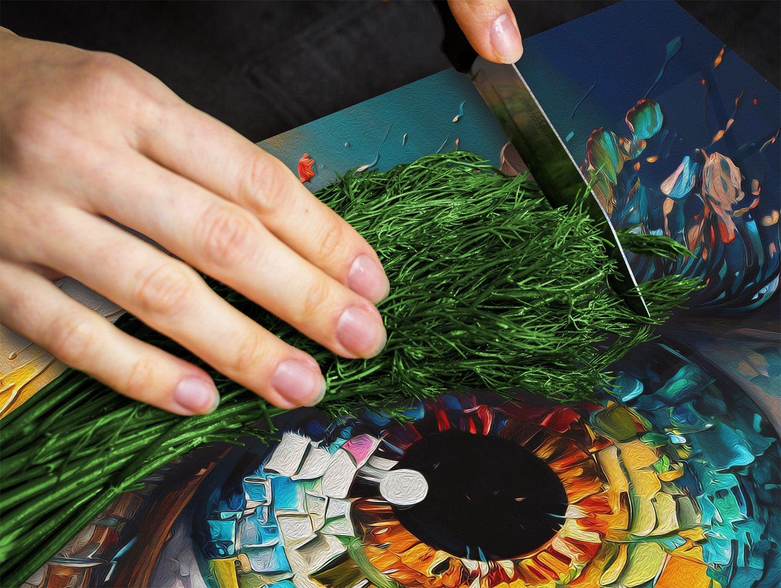 Tabla de cortar - Cubierta de la placa de inducción D04 Serie Bebidas: Cerezas 7