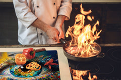 Tabla de cortar - Cubierta de la placa de inducción D04 Serie Bebidas: Cerezas 7