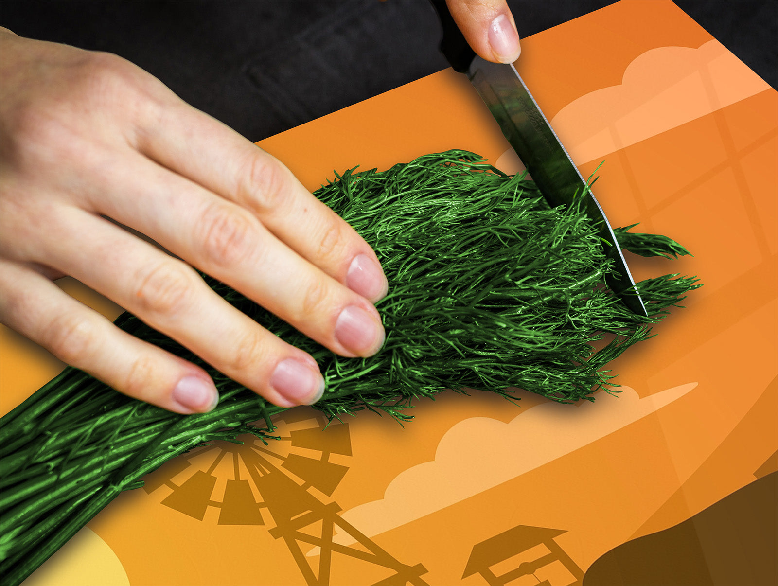 Chopping Board - Induction Cooktop Cover - Glass Cutting Board – Impact & Shatter Resistant – MEASURES: SINGLE: 60 x 52 cm; DOUBLE: 2 x 30 x 52 cm; D42 Modern Art Series : Aesthetic Ranch