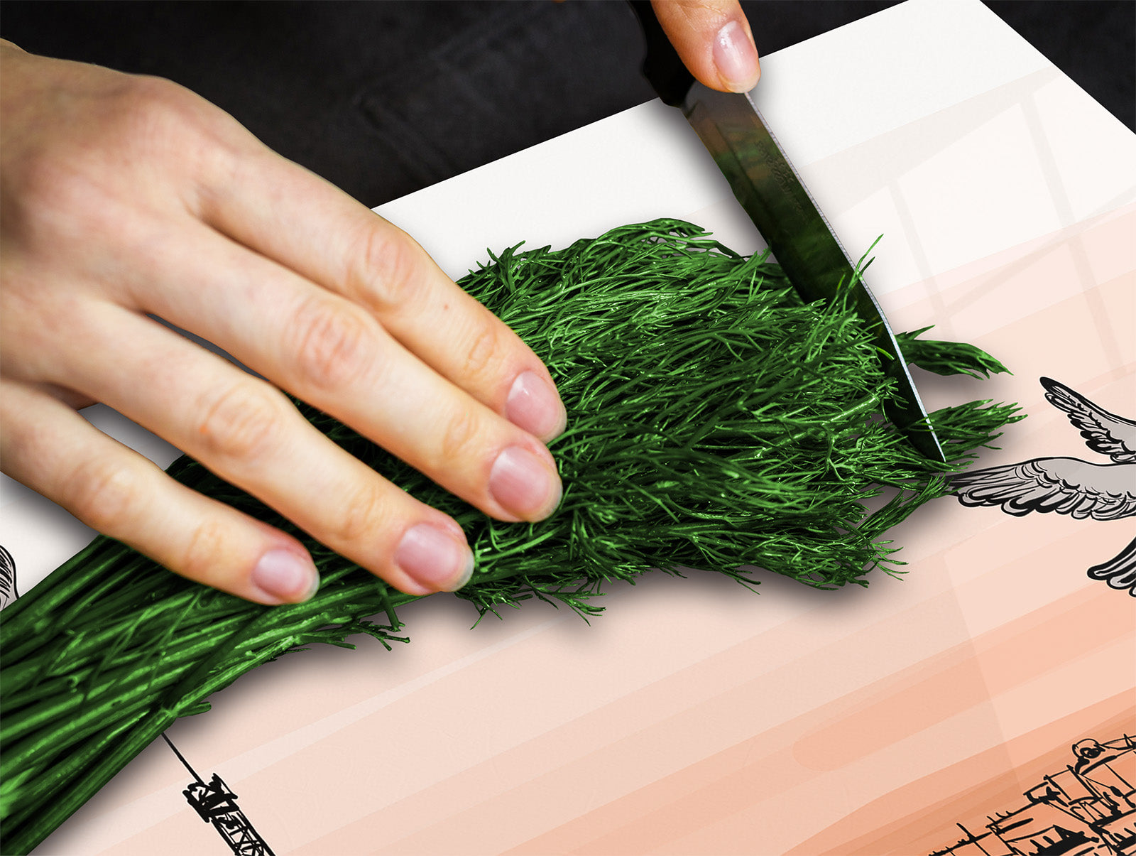 Chopping Board Set - Induction Cooktop Cover –Glass Cutting Board; MEASURES: SINGLE: 60 x 52 cm (23,62” x 20,47”); DOUBLE: 30 x 52 cm (11,81” x 20,47”); D39 Miscellaneous Series : Landscape of Paris