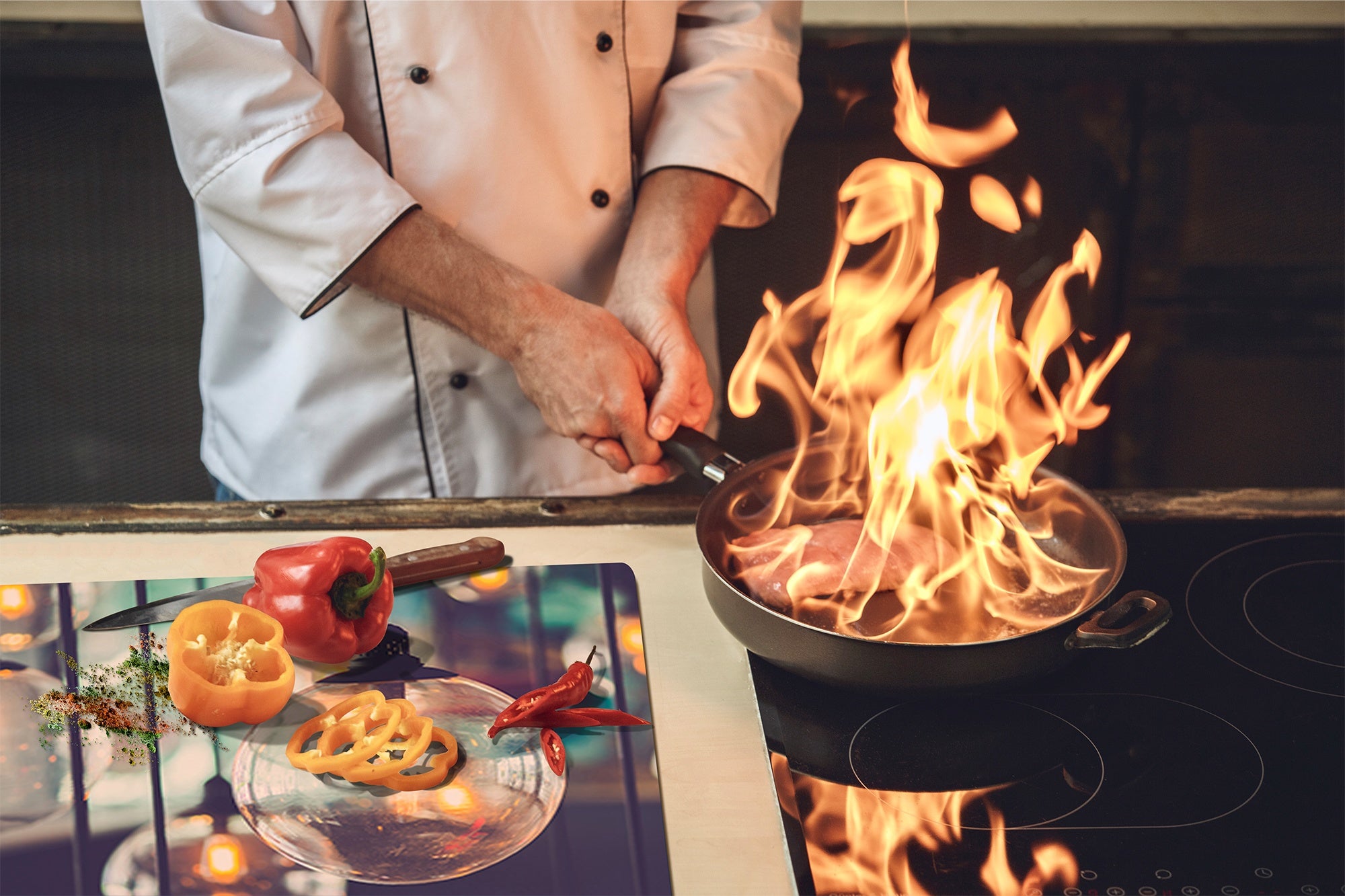 Chopping Board Set - Induction Cooktop Cover –Glass Cutting Board; MEASURES: SINGLE: 60 x 52 cm (23,62” x 20,47”); DOUBLE: 30 x 52 cm (11,81” x 20,47”); D39 Miscellaneous Series : Retro lamps