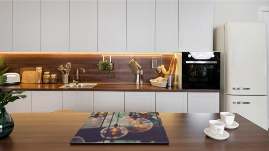 Chopping Board Set - Induction Cooktop Cover –Glass Cutting Board; MEASURES: SINGLE: 60 x 52 cm (23,62” x 20,47”); DOUBLE: 30 x 52 cm (11,81” x 20,47”); D39 Miscellaneous Series : Retro lamps