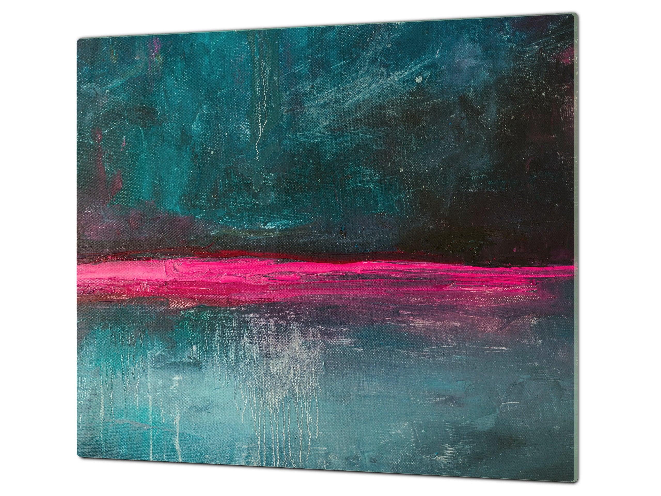 Chopping Board - Induction Cooktop Cover - Glass Cutting Board – Impact & Shatter Resistant – MEASURES: SINGLE: 60 x 52 cm; DOUBLE: 2 x 30 x 52 cm; D42 Modern Art Series : Neon Night