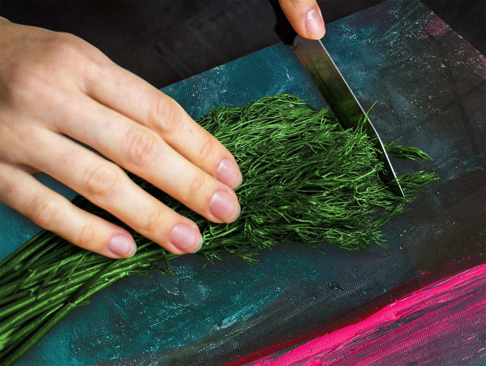 Chopping Board - Induction Cooktop Cover - Glass Cutting Board – Impact & Shatter Resistant – MEASURES: SINGLE: 60 x 52 cm; DOUBLE: 2 x 30 x 52 cm; D42 Modern Art Series : Neon Night