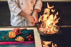 Chopping Board - Induction Cooktop Cover - Glass Cutting Board – Impact & Shatter Resistant – MEASURES: SINGLE: 60 x 52 cm; DOUBLE: 2 x 30 x 52 cm; D42 Modern Art Series : Neon Night