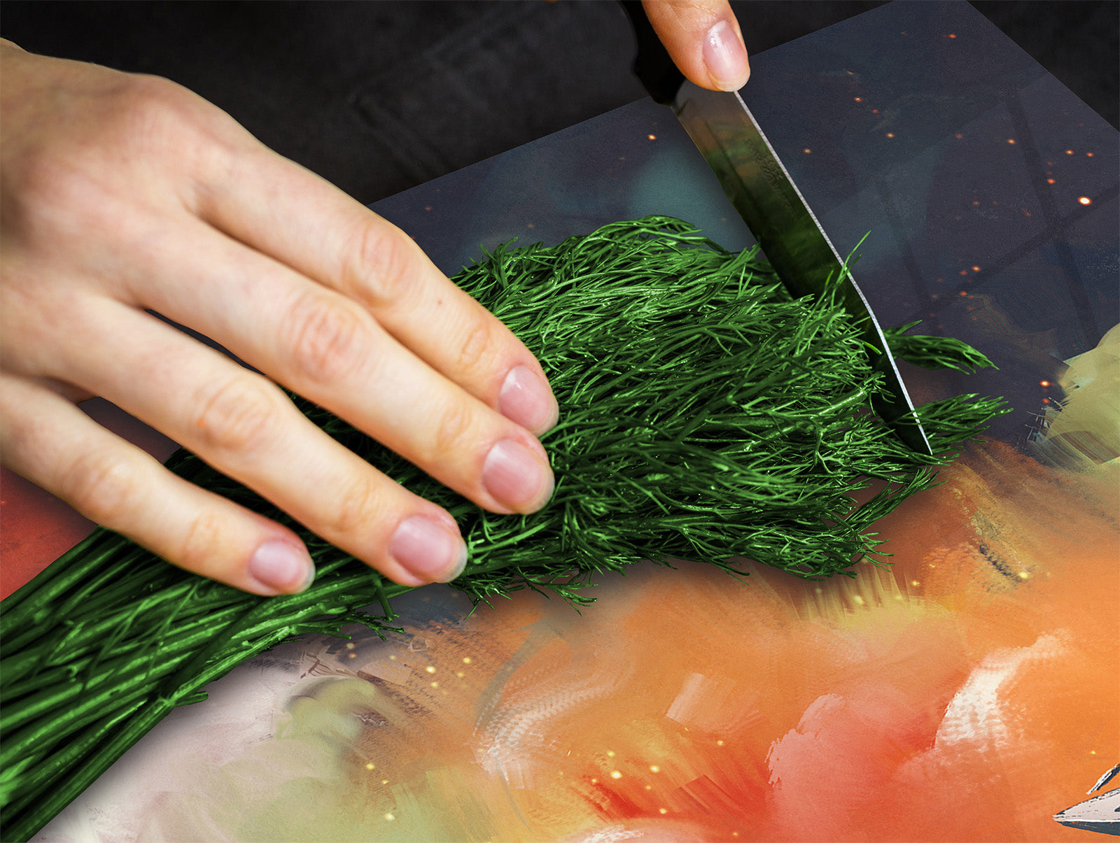 Tabla de cortar - Cubierta de la placa de inducción D04 Serie Bebidas: Cerezas 7