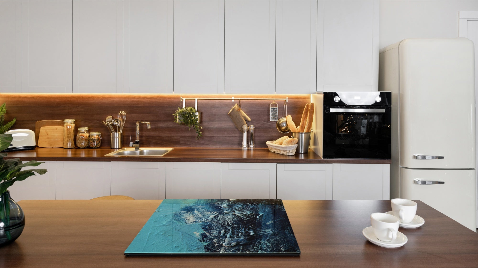 TEMPERED GLASS CHOPPING BOARD – Glass Cutting Board and Worktop Saver; MEASURES: SINGLE: 60 x 52 cm (23,62” x 20,47”); DOUBLE: 30 x 52 cm (11,81” x 20,47”); D36 Textures Series : Vintage texture