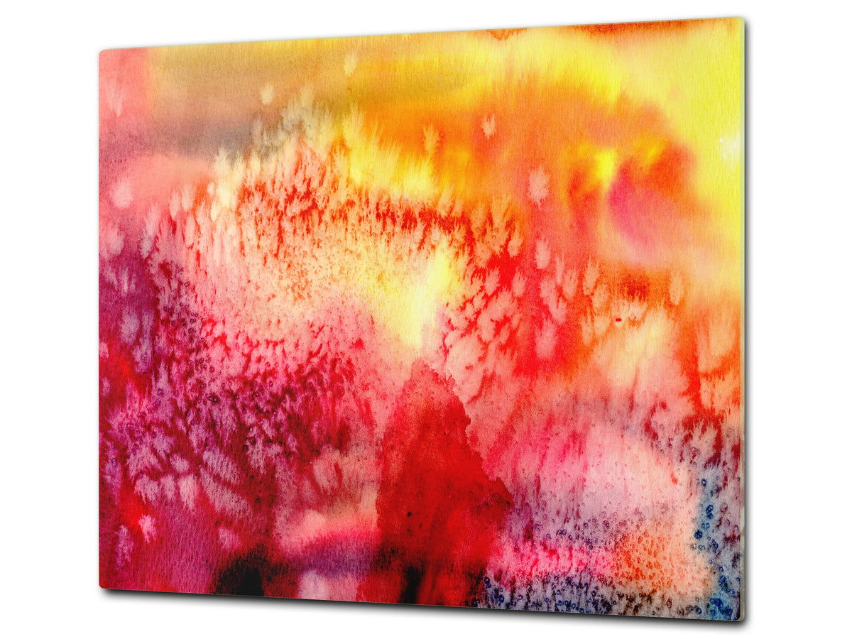 TEMPERED GLASS CHOPPING BOARD – Glass Cutting Board and Worktop Saver; MEASURES: SINGLE: 60 x 52 cm (23,62” x 20,47”); DOUBLE: 30 x 52 cm (11,81” x 20,47”); D36 Textures Series : Abstract multicoloured background