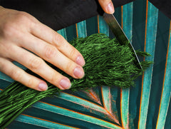 Tempered GLASS Cutting Board – Worktop saver and Pastry Board –- Glass Kitchen Board; MEASURES: SINGLE: 60 x 52 cm (23,62” x 20,47”); DOUBLE: 30 x 52 cm (11,81” x 20,47”); D34 Nature Series: Palm leaf