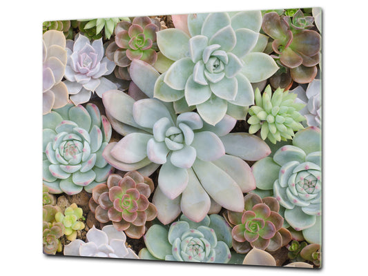 Tempered GLASS Cutting Board – Worktop saver and Pastry Board –- Glass Kitchen Board; MEASURES: SINGLE: 60 x 52 cm (23,62” x 20,47”); DOUBLE: 30 x 52 cm (11,81” x 20,47”); D34 Nature Series: Rock garden 2