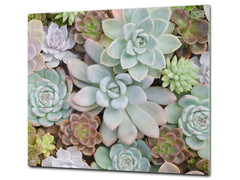 Tempered GLASS Cutting Board – Worktop saver and Pastry Board –- Glass Kitchen Board; MEASURES: SINGLE: 60 x 52 cm (23,62” x 20,47”); DOUBLE: 30 x 52 cm (11,81” x 20,47”); D34 Nature Series: Rock garden 2