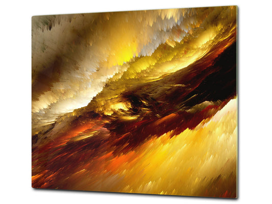 Chopping Board Set - Induction Cooktop Cover –Glass Cutting Board; MEASURES: SINGLE: 60 x 52 cm (23,62” x 20,47”); DOUBLE: 30 x 52 cm (11,81” x 20,47”); D39 Miscellaneous Series : Colourful thunderstorm