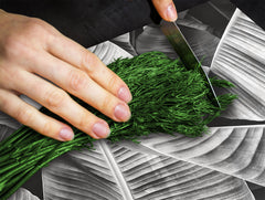 Tempered GLASS Cutting Board – Worktop saver and Pastry Board –- Glass Kitchen Board; MEASURES: SINGLE: 60 x 52 cm (23,62” x 20,47”); DOUBLE: 30 x 52 cm (11,81” x 20,47”); D34 Nature Series: Black and white banana leaves