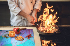 Schneidbrett aus Hartglas und schützende Arbeitsoberfläche D04 Drinks Series: Cherries 7