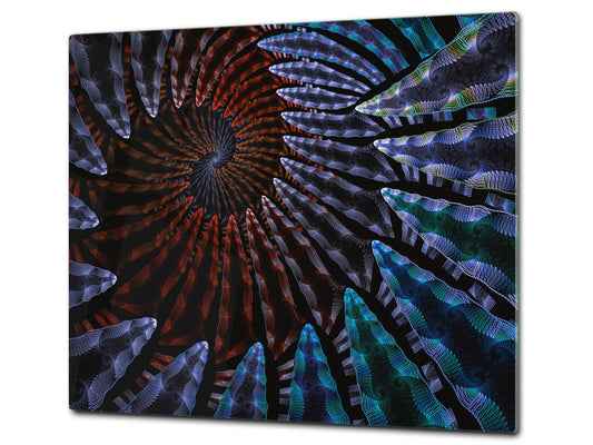 Chopping Board Set - Induction Cooktop Cover –Glass Cutting Board; MEASURES: SINGLE: 60 x 52 cm (23,62” x 20,47”); DOUBLE: 30 x 52 cm (11,81” x 20,47”); D39 Miscellaneous Series : Colour fireworks