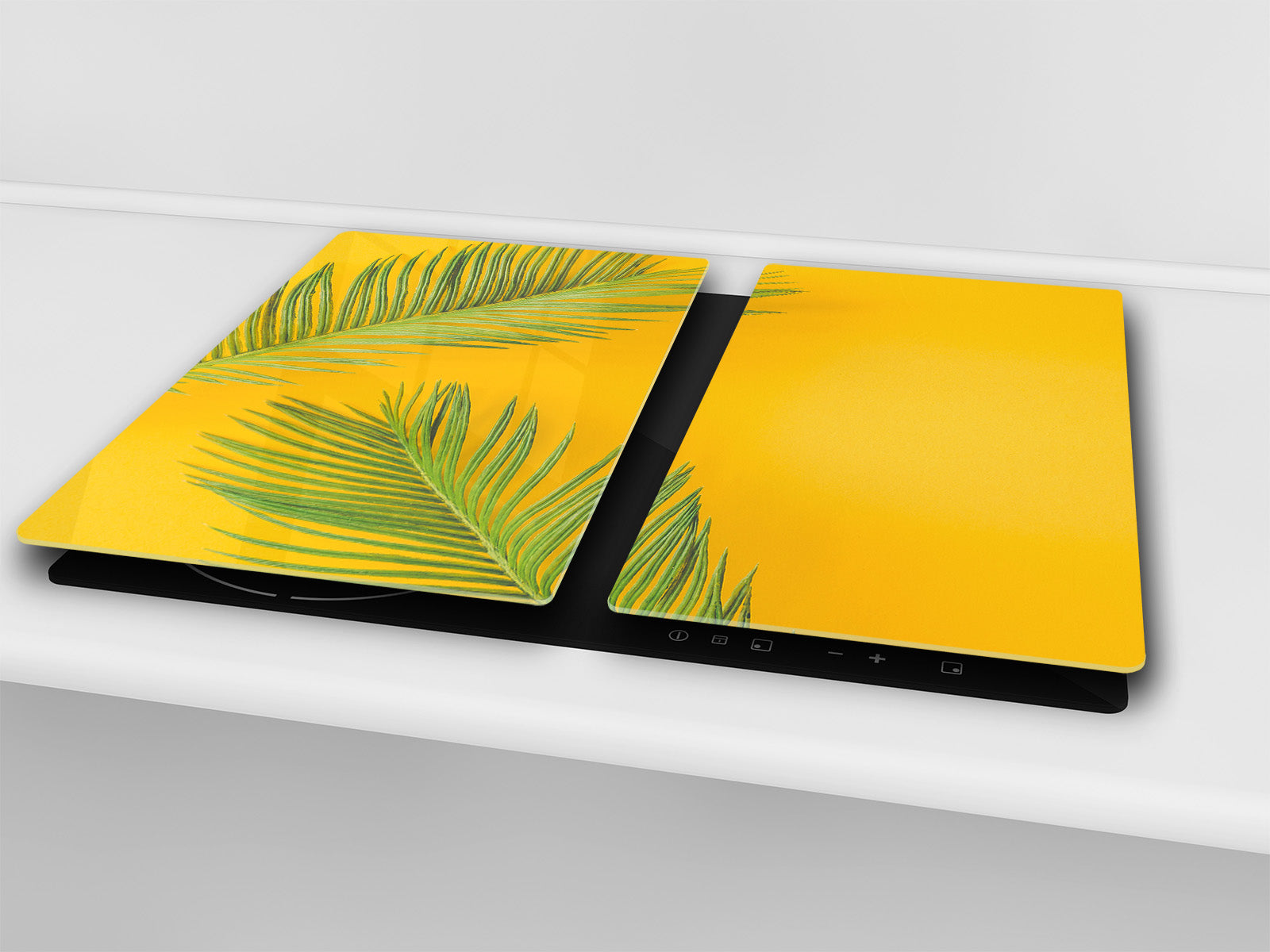 Tempered GLASS Cutting Board – Worktop saver and Pastry Board –- Glass Kitchen Board; MEASURES: SINGLE: 60 x 52 cm (23,62” x 20,47”); DOUBLE: 30 x 52 cm (11,81” x 20,47”); D34 Nature Series: Yellow leaves