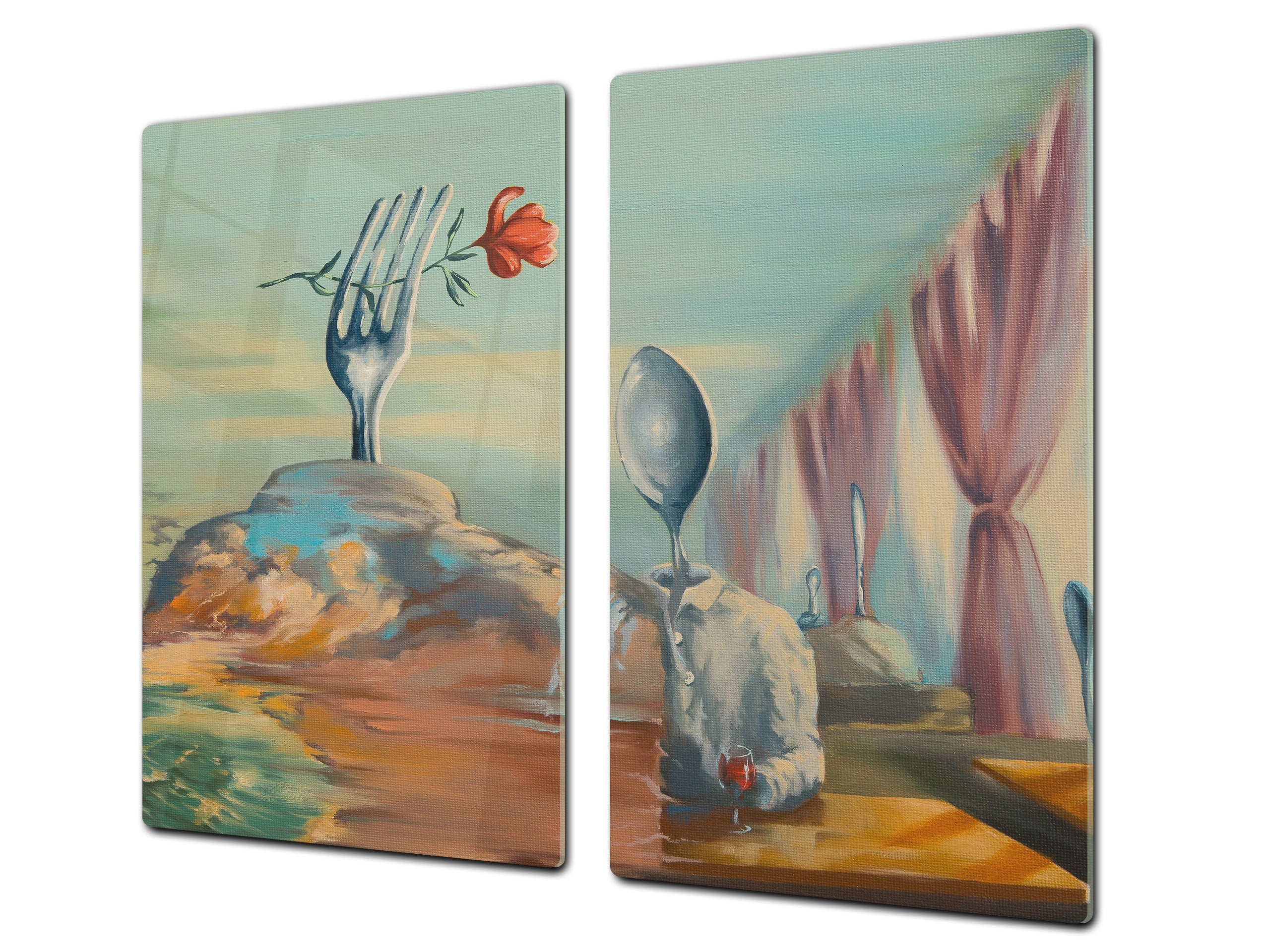 Tempered Glass Multi-Function Board: Cooktop Cover, Pastry and Hot Pot Stand and Worktop Saver – MEASURES: SINGLE: 60 x 52 cm; DOUBLE: 2 x 30 x 52 cm; D43 Abstract Concepts Series 2 : A Date in a Different Dimension