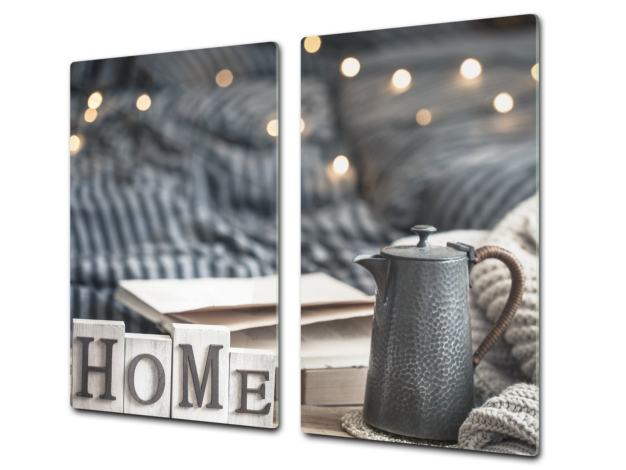 Chopping Board Set - Induction Cooktop Cover –Glass Cutting Board; MEASURES: SINGLE: 60 x 52 cm (23,62” x 20,47”); DOUBLE: 30 x 52 cm (11,81” x 20,47”); D39 Miscellaneous Series : Home