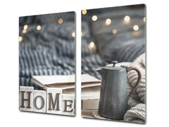 Chopping Board Set - Induction Cooktop Cover –Glass Cutting Board; MEASURES: SINGLE: 60 x 52 cm (23,62” x 20,47”); DOUBLE: 30 x 52 cm (11,81” x 20,47”); D39 Miscellaneous Series : Home