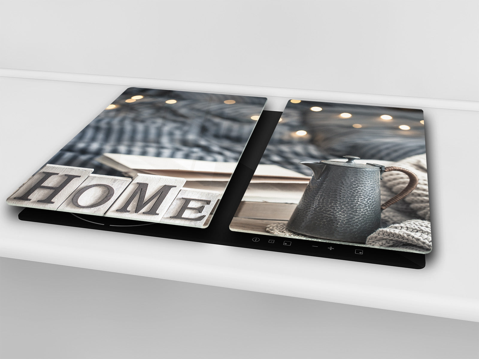 Chopping Board Set - Induction Cooktop Cover –Glass Cutting Board; MEASURES: SINGLE: 60 x 52 cm (23,62” x 20,47”); DOUBLE: 30 x 52 cm (11,81” x 20,47”); D39 Miscellaneous Series : Home