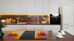 UNIQUE Tempered GLASS Kitchen Board –Scratch Resistant Glass Cutting Board – MEASURES: SINGLE: 60 x 52 cm (23,62” x 20,47”); DOUBLE: 30 x 52 cm (11,81” x 20,47”); D35 Art Series : Colourful trees 2