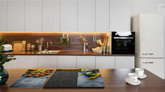 Induction Cooktop Cover –Shatter Resistant Glass Kitchen Board – Hob cover; MEASURES: SINGLE: 60 x 52 cm (23,62” x 20,47”); DOUBLE: 30 x 52 cm (11,81” x 20,47”); D38 Herbs and spices Series : Italia cuisine