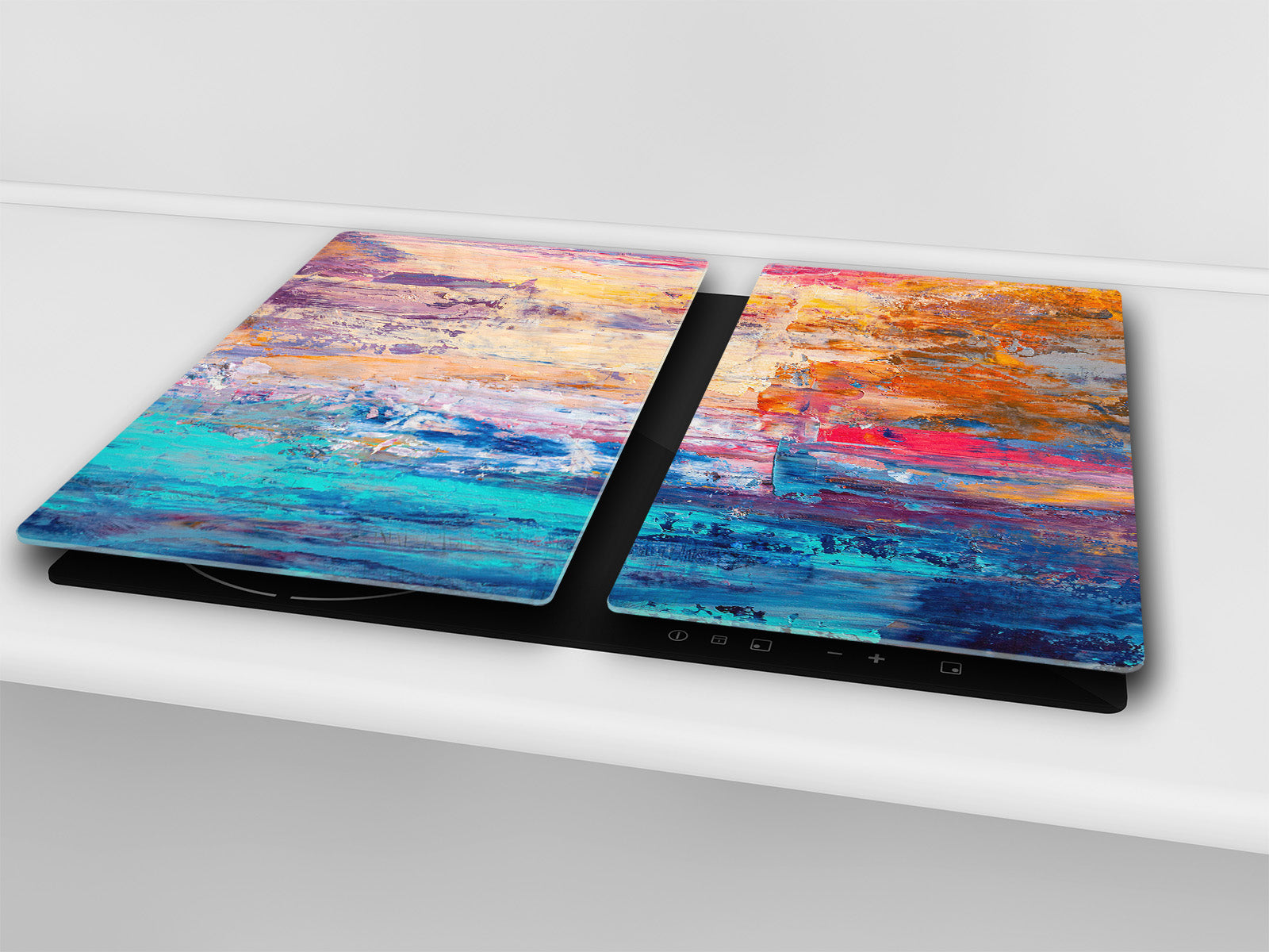 UNIQUE Tempered GLASS Kitchen Board –Scratch Resistant Glass Cutting Board – MEASURES: SINGLE: 60 x 52 cm (23,62” x 20,47”); DOUBLE: 30 x 52 cm (11,81” x 20,47”); D35 Art Series : Abstract art background 7