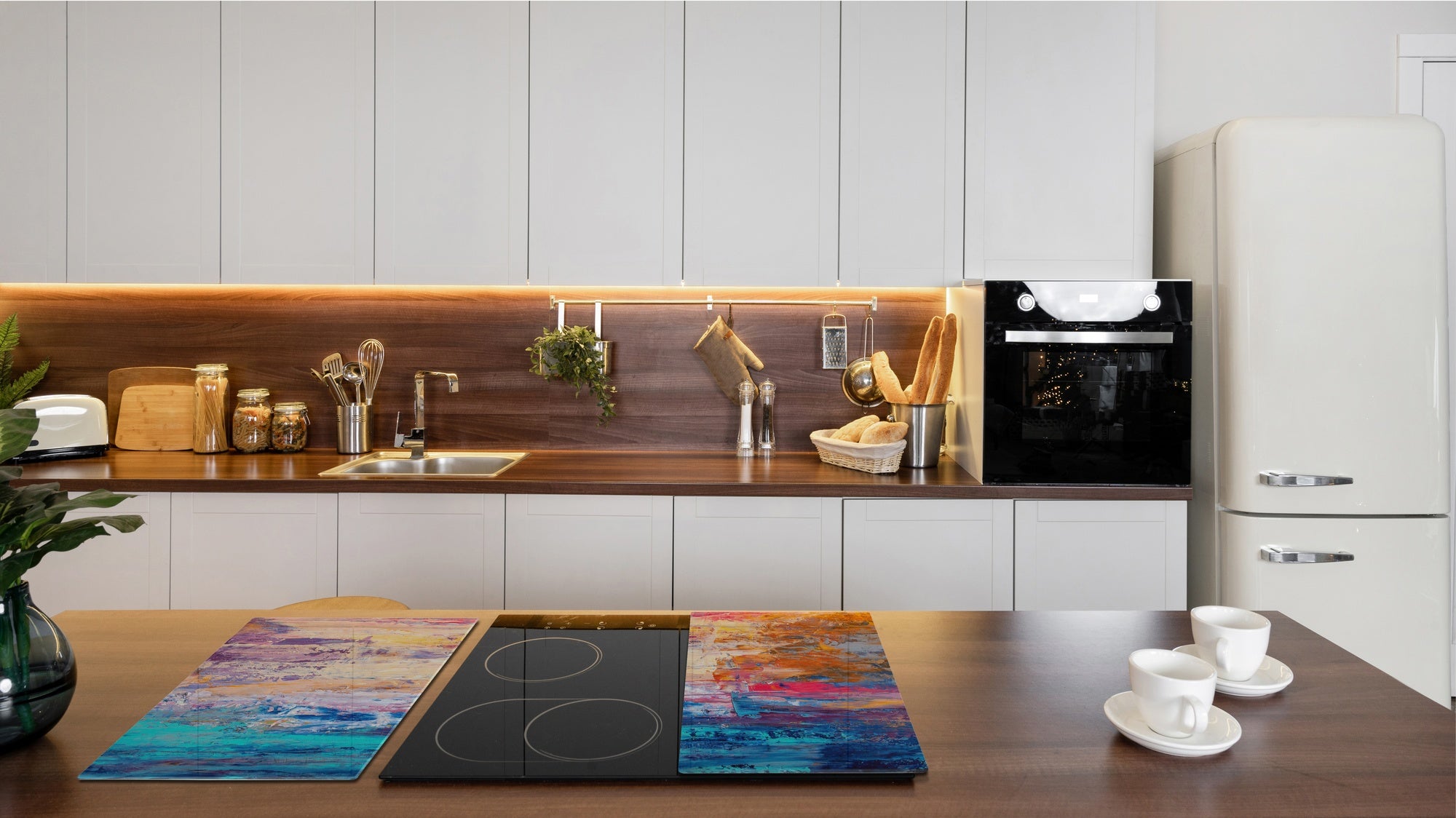 UNIQUE Tempered GLASS Kitchen Board –Scratch Resistant Glass Cutting Board – MEASURES: SINGLE: 60 x 52 cm (23,62” x 20,47”); DOUBLE: 30 x 52 cm (11,81” x 20,47”); D35 Art Series : Abstract art background 7