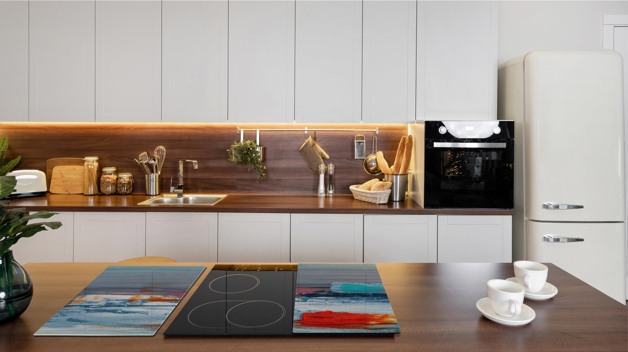 Tabla de cortar - Cubierta de la placa de inducción D04 Serie Bebidas: Cerezas 7