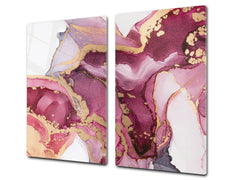 UNIQUE Tempered GLASS Kitchen Board –Scratch Resistant Glass Cutting Board – MEASURES: SINGLE: 60 x 52 cm (23,62” x 20,47”); DOUBLE: 30 x 52 cm (11,81” x 20,47”); D35 Art Series : Liquid colours 5