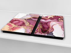 UNIQUE Tempered GLASS Kitchen Board –Scratch Resistant Glass Cutting Board – MEASURES: SINGLE: 60 x 52 cm (23,62” x 20,47”); DOUBLE: 30 x 52 cm (11,81” x 20,47”); D35 Art Series : Liquid colours 5