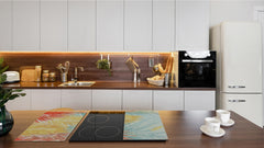 Tempered GLASS Cutting Board – Worktop saver and Pastry Board –- Glass Kitchen Board; MEASURES: SINGLE: 60 x 52 cm (23,62” x 20,47”); DOUBLE: 30 x 52 cm (11,81” x 20,47”); D34 Nature Series: Botanical wall art.