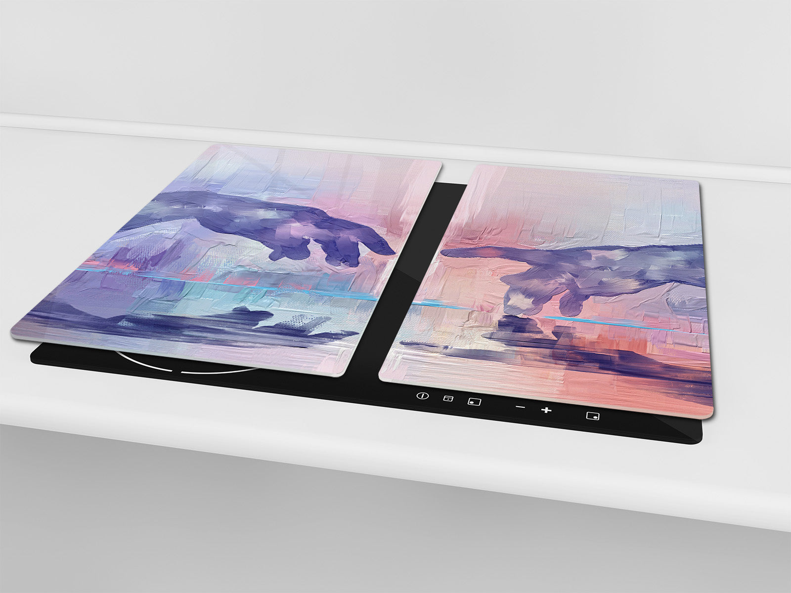 Tempered Glass Multi-Function Board: Cooktop Cover, Pastry and Hot Pot Stand and Worktop Saver – MEASURES: SINGLE: 60 x 52 cm; DOUBLE: 2 x 30 x 52 cm; D43 Abstract Concepts Series 2 : Hands of Creation